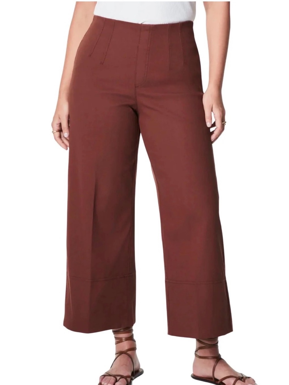 SPANX Twill Wide-Leg Crop Pants